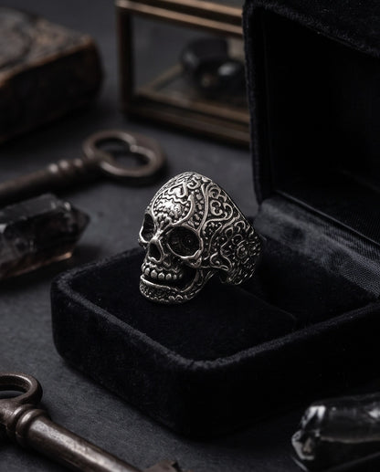 Filigree Calavera Sugar Skull Ring