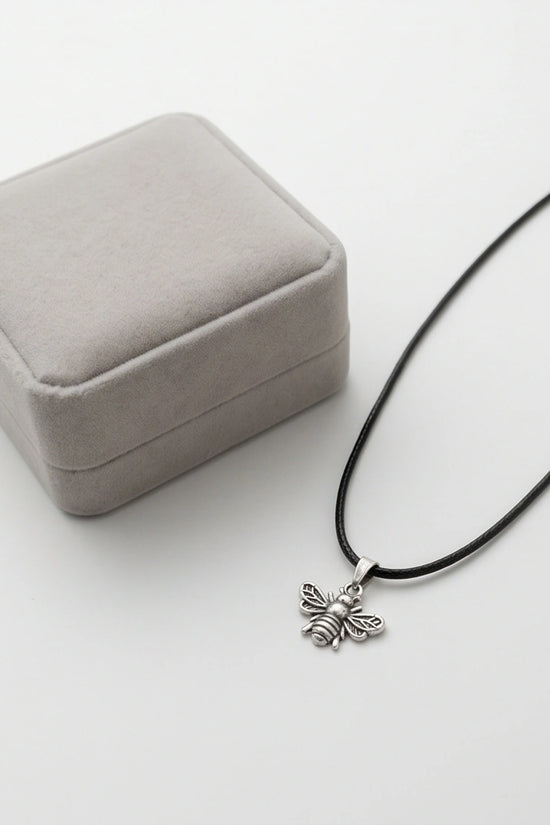 Silver Dainty Honeybee Pendant Necklace