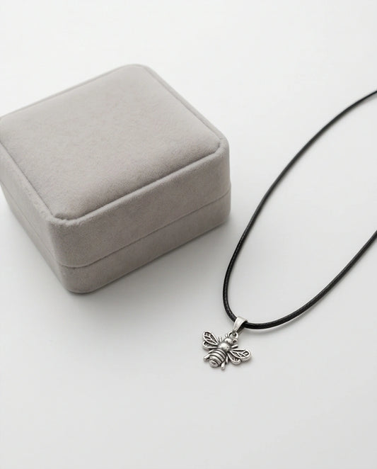 Silver Dainty Honeybee Pendant Necklace