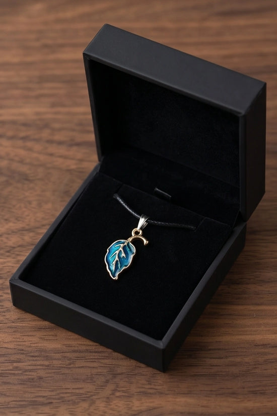 Cyan Leaf Botanical Pendant