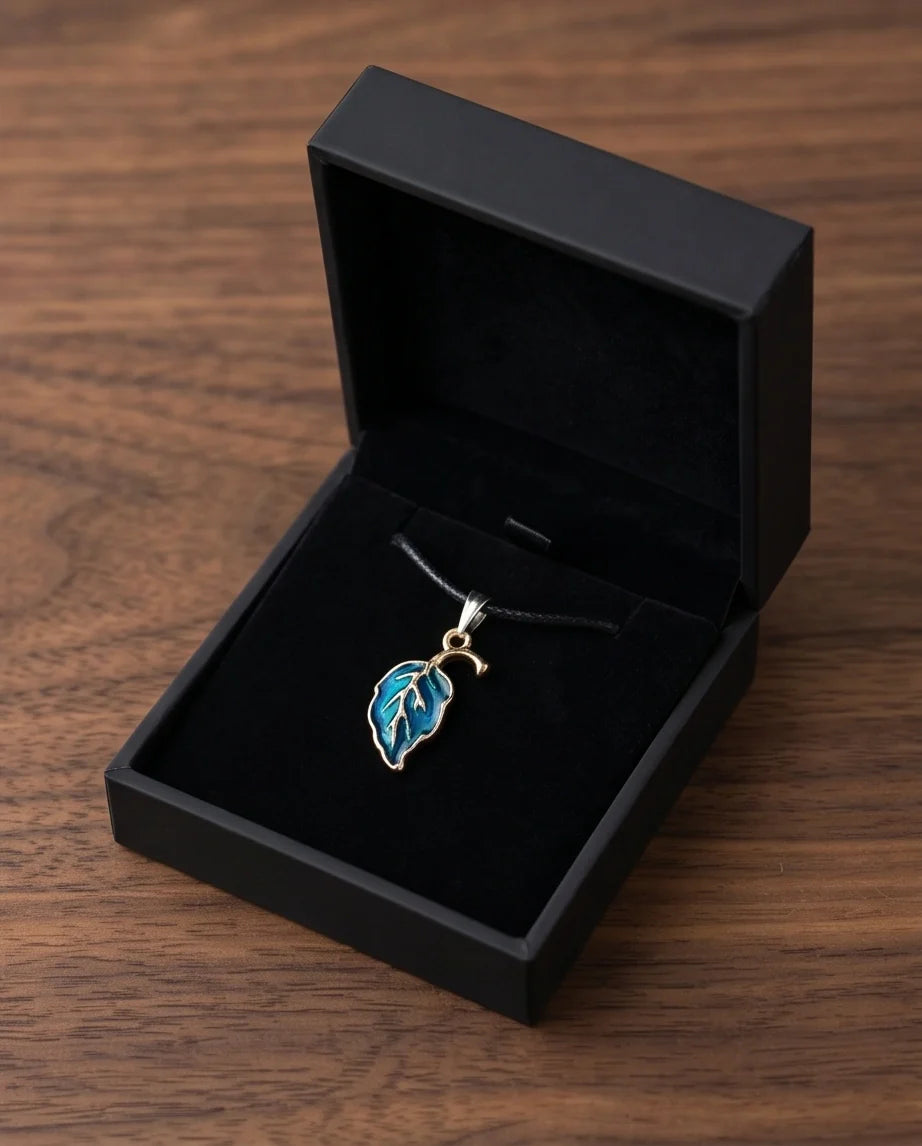 Cyan Leaf Botanical Pendant