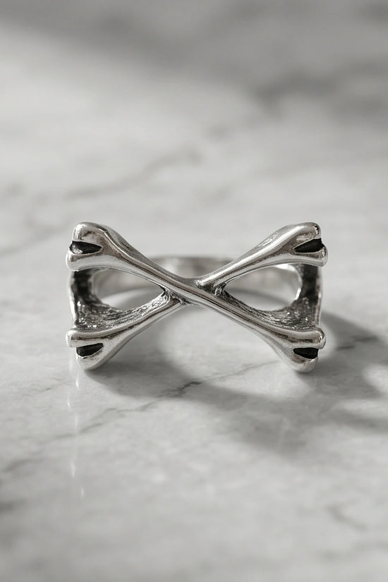 Gothic Sterling Silver Crossed Bones Ring