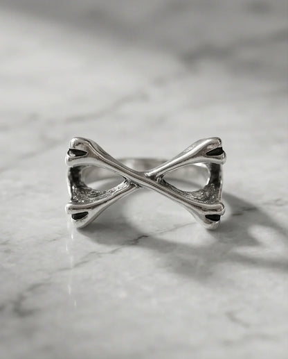 Gothic Sterling Silver Crossed Bones Ring