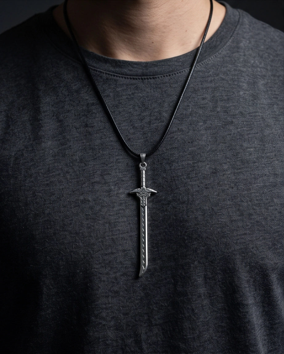 Vintage Katana Sword Pendant Necklace