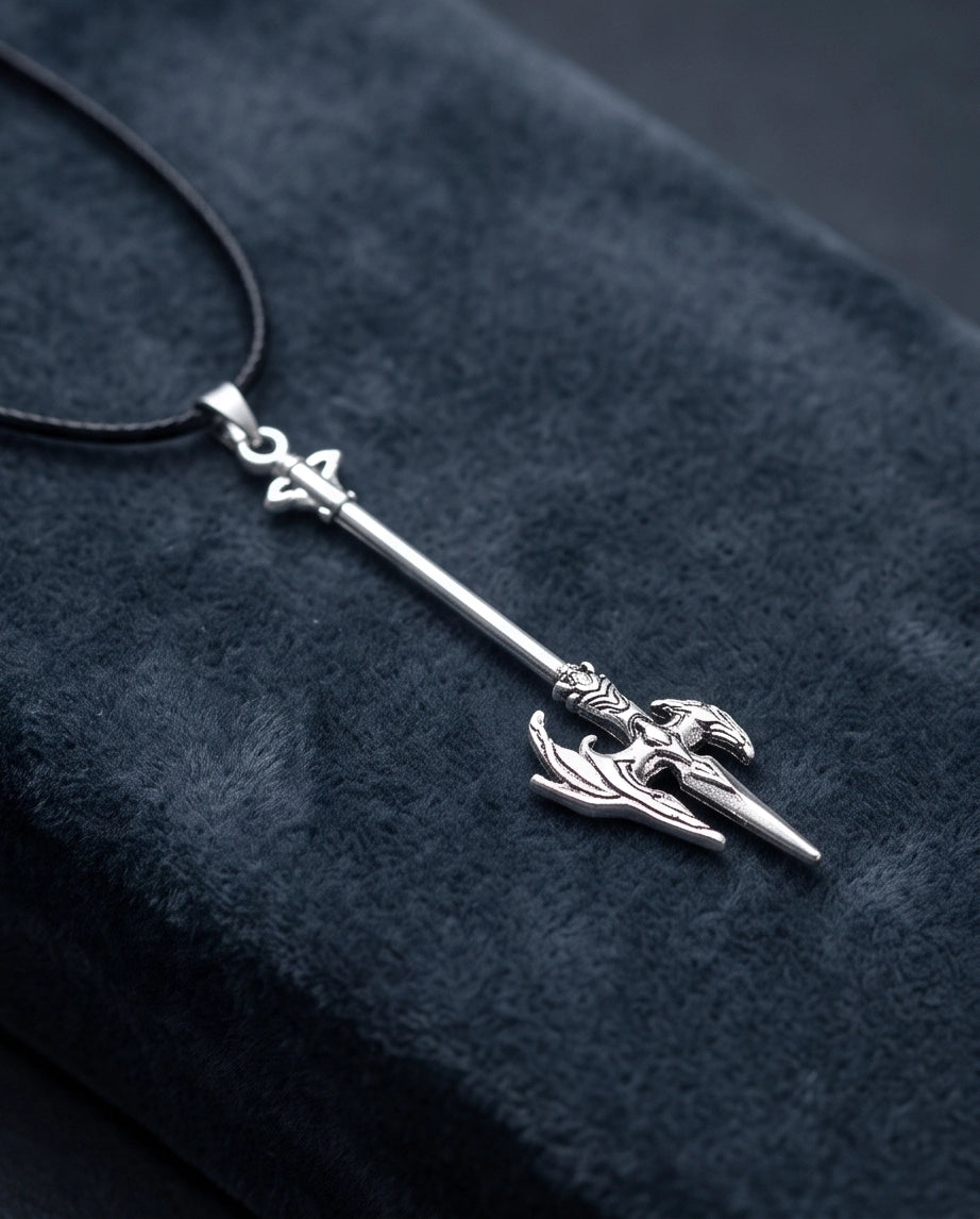 Winged Halberd Spear Necklace