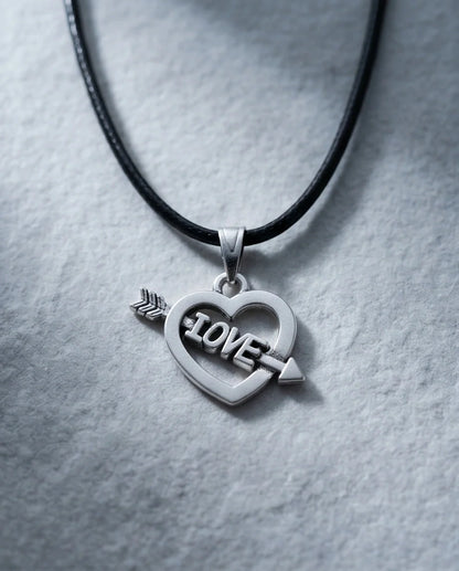 The Pierced Heart: Minimalist "LOVE" Arrow Pendant Necklace