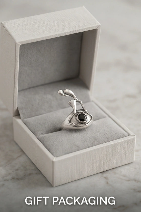 Gothic Evil Eye Abstract Figural Ring