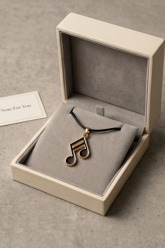 Gold and Black Sixteenth Note Necklace