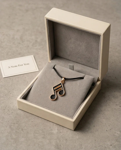 Gold and Black Sixteenth Note Necklace