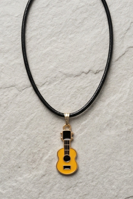 Gold and Yellow Acoustic Guitar Necklace