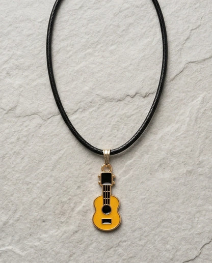Gold and Yellow Acoustic Guitar Necklace