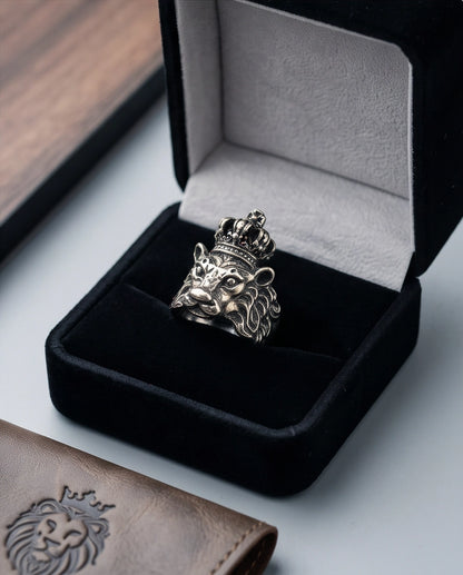 Crowned Royal Lion Sculpted Ring