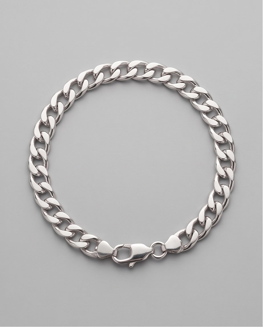 Silver Classic Curb Chain Bracelet