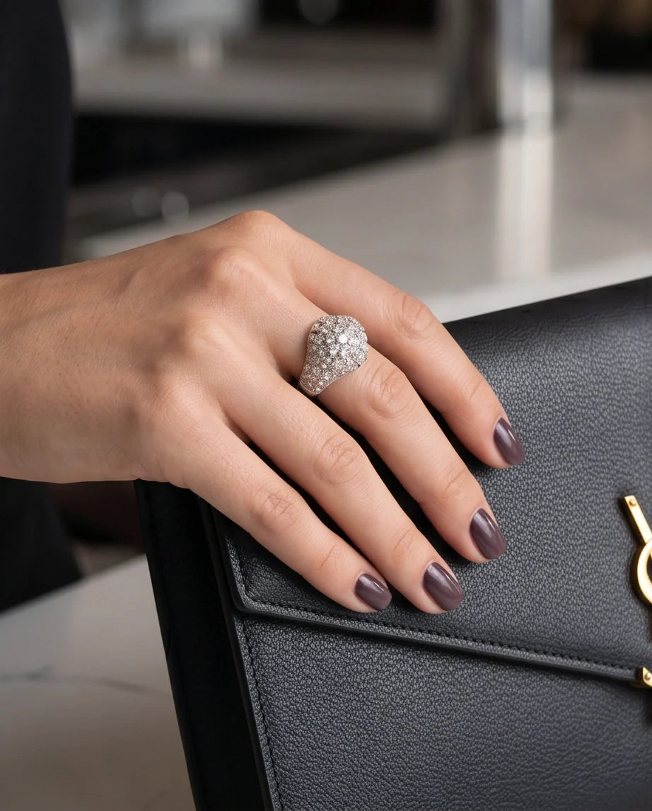 Sovereign Diamond Pave Dome Ring