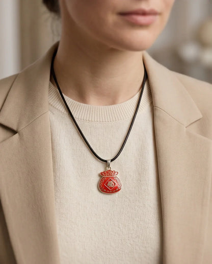 Traditional Red "Fu" Lucky Money Bag Pendant Necklace
