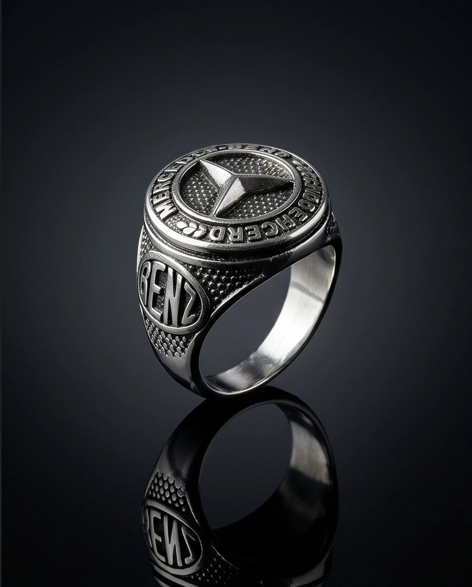 Vintage Silver Mercedes-Benz Signet Ring