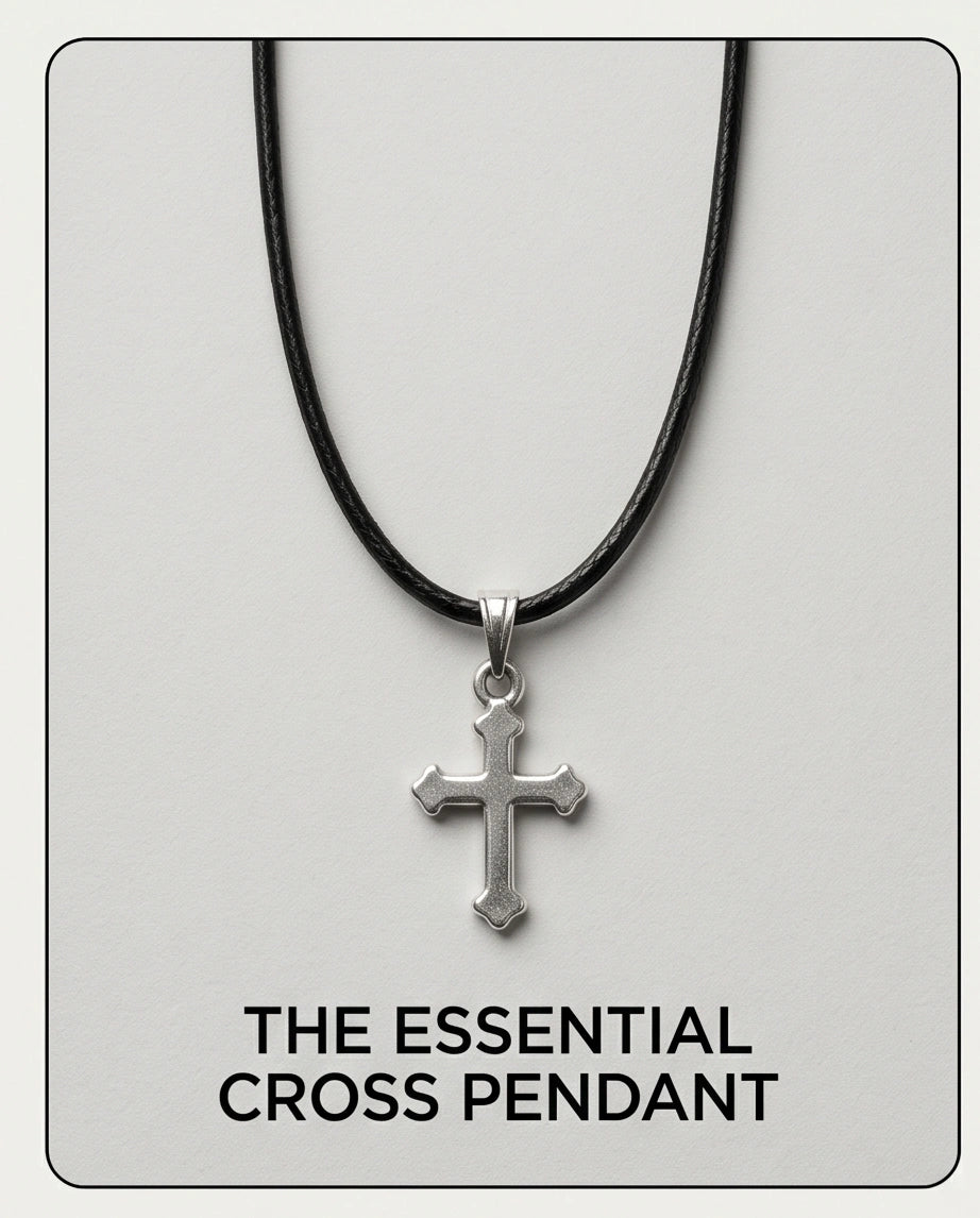 Silver Gothic Flared Cross Necklace