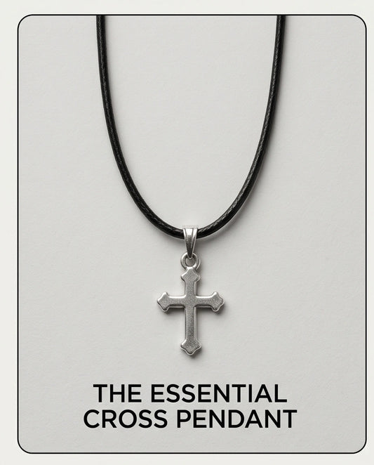 Silver Gothic Flared Cross Necklace