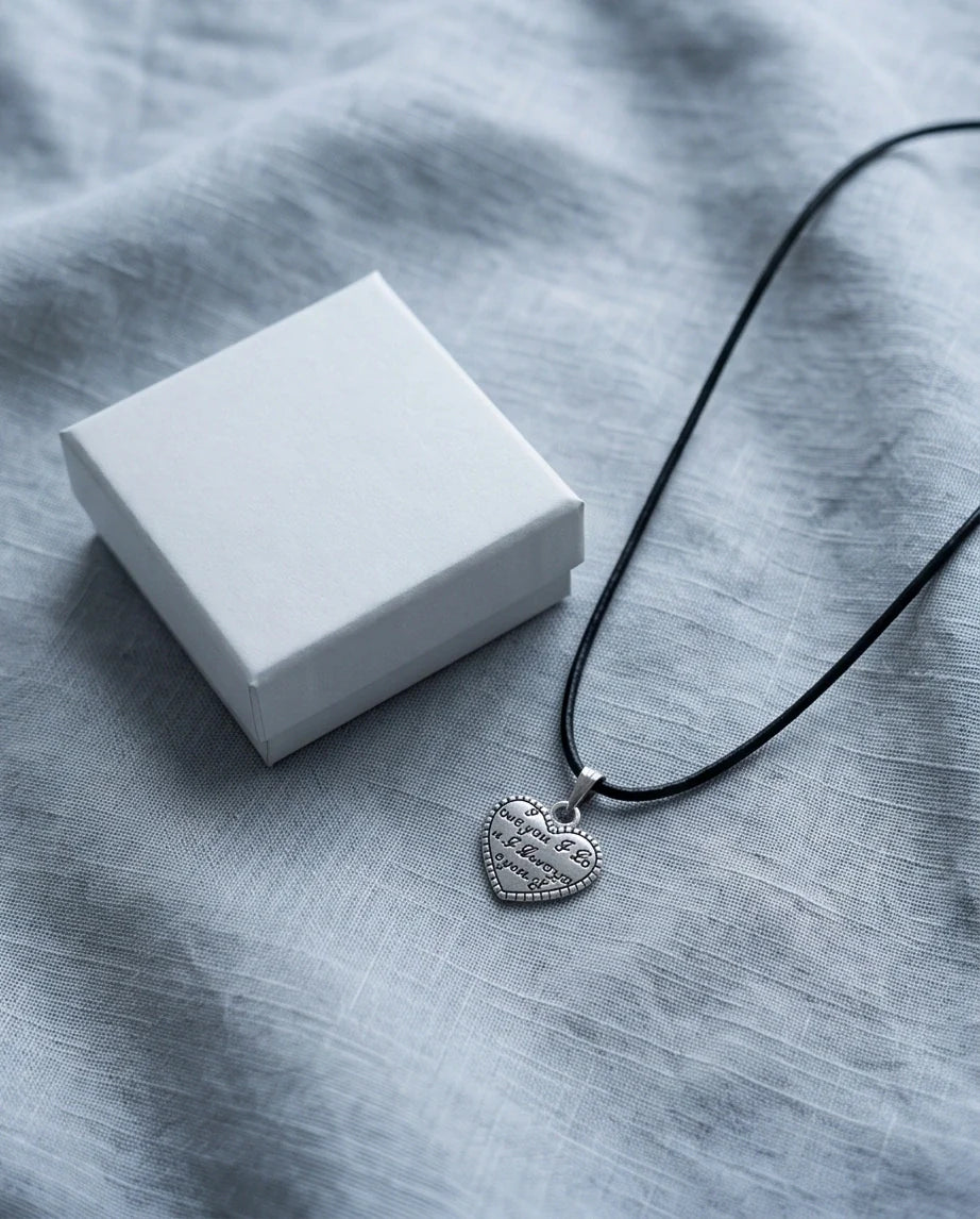 The Sweet Confession: Engraved Heart "I Love You" Pendant Necklace