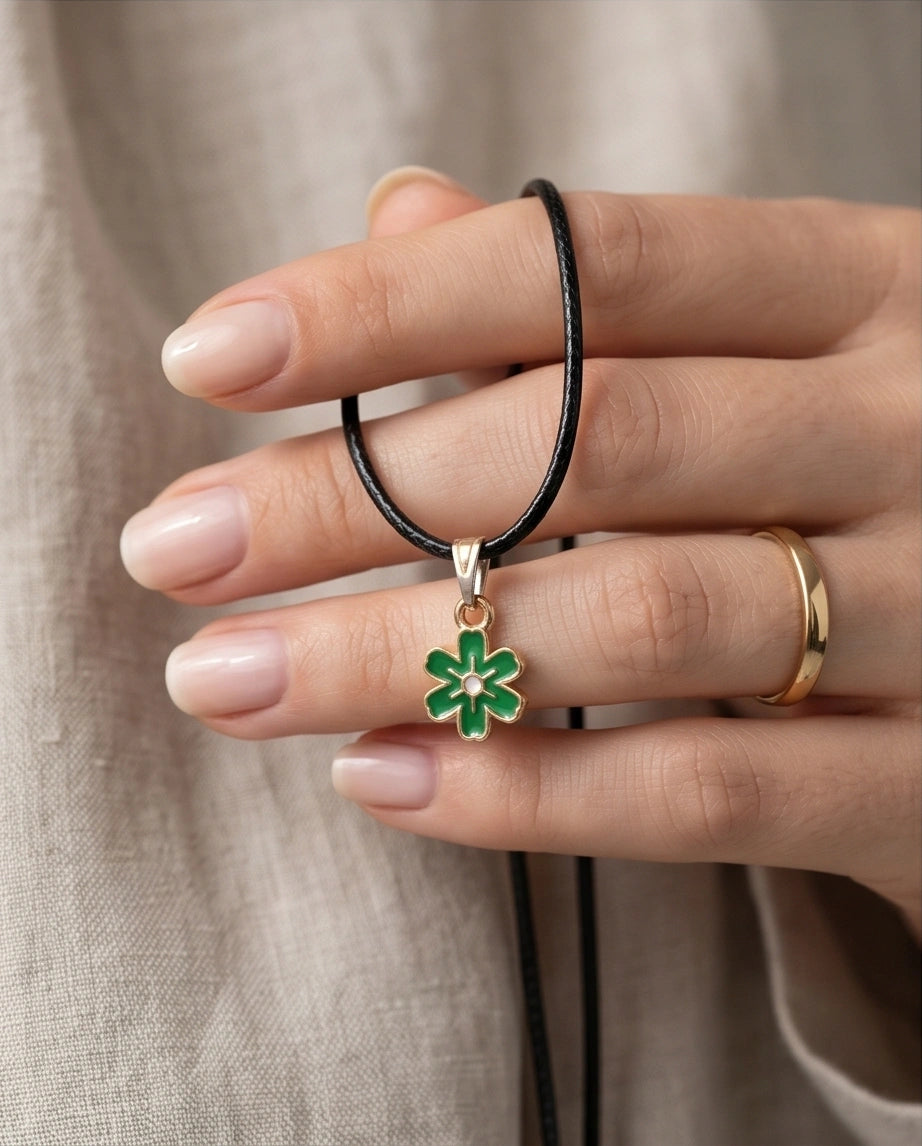 Gold and Green Honeybee Pendant Necklace