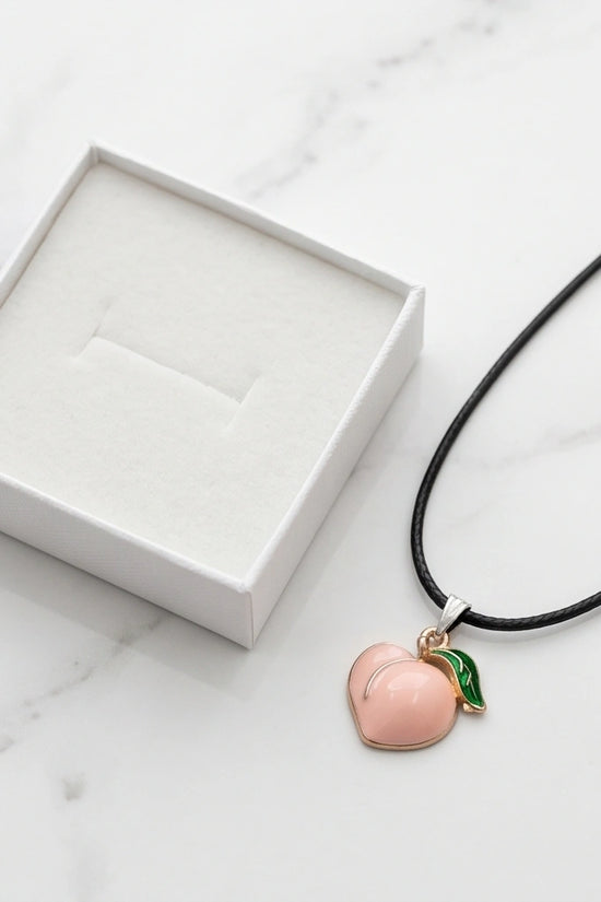 Sweet Peach Enamel Pendant Necklace