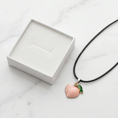 Sweet Peach Enamel Pendant Necklace