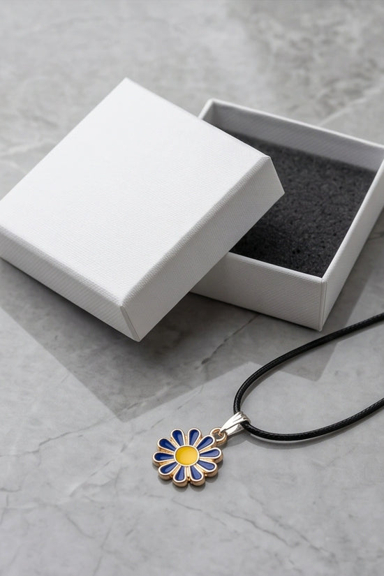 Midnight Blue Daisy Pendant