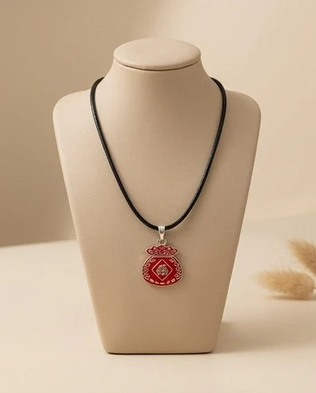 Traditional Red "Fu" Lucky Money Bag Pendant Necklace