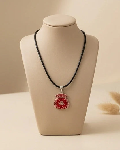 Traditional Red "Fu" Lucky Money Bag Pendant Necklace