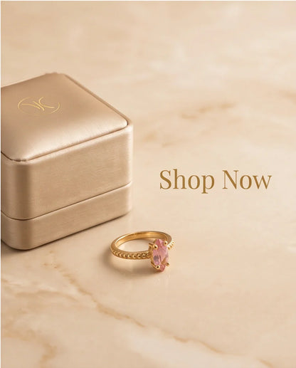 Vintage Gold Marquise Pink Tourmaline Milgrain Ring