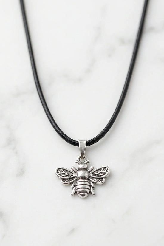 Silver Dainty Honeybee Pendant Necklace