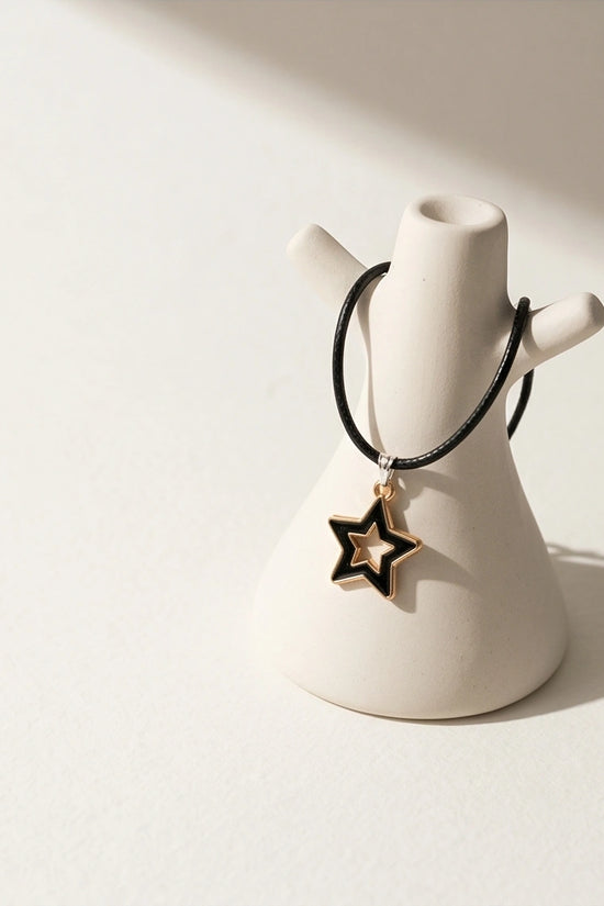 Gold and Black Layered Star Necklace