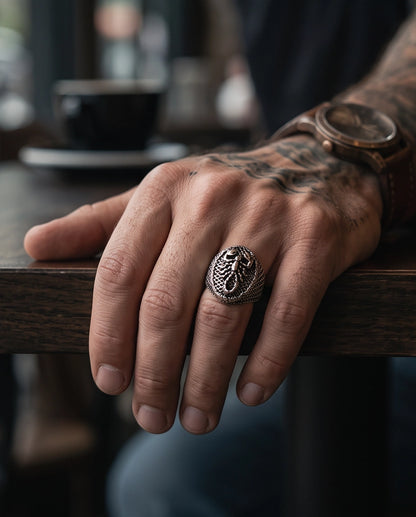 Arachnid Lattice Filigree Silver Ring