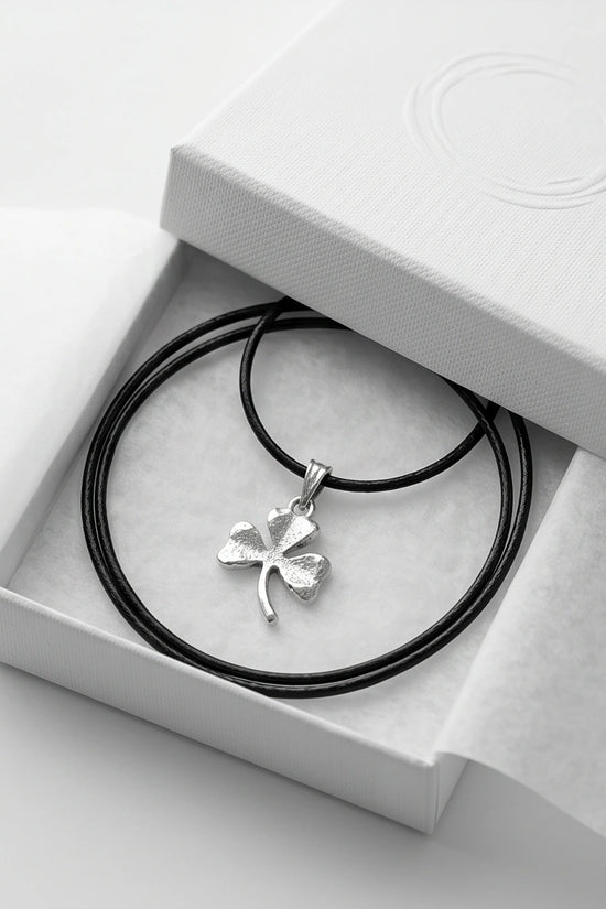 Silver Three-Leaf Shamrock Pendant Necklace