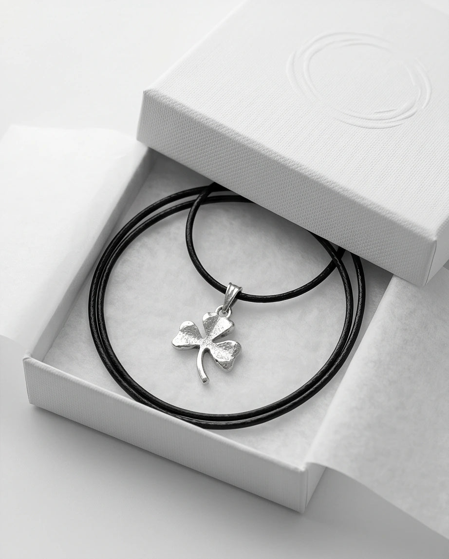 Silver Three-Leaf Shamrock Pendant Necklace