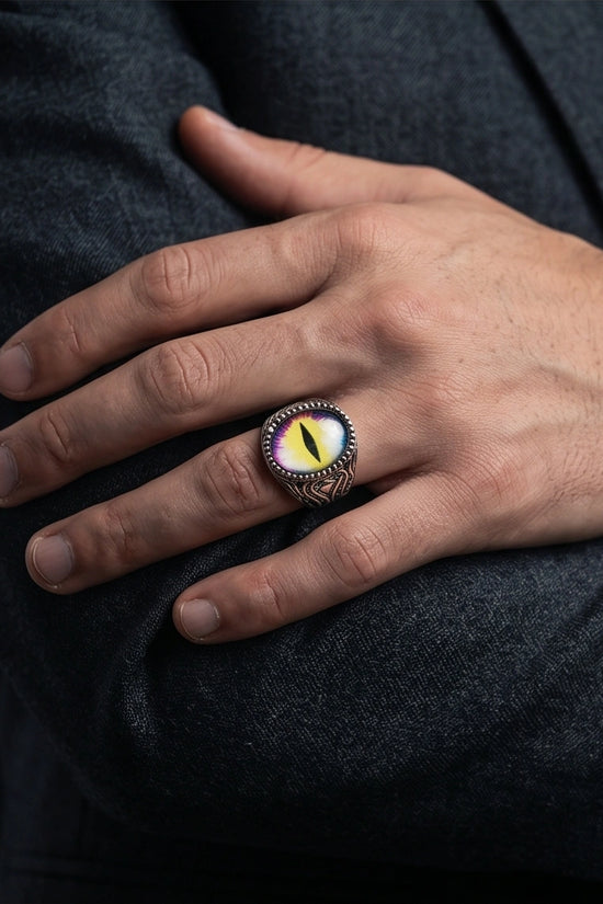 Vintage Sterling Silver Prism Dragon's Eye Ring