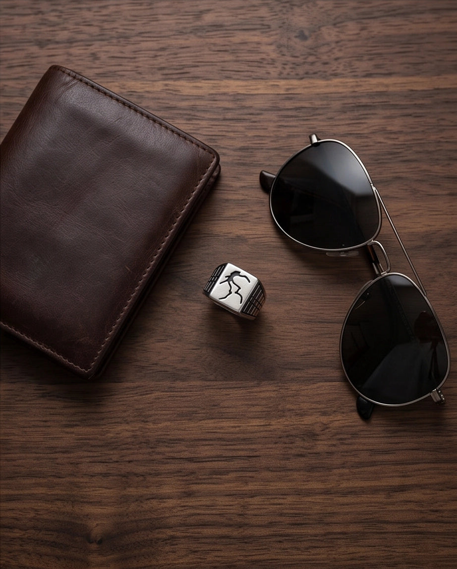 Minimalist Lightning Bolt Signet Ring
