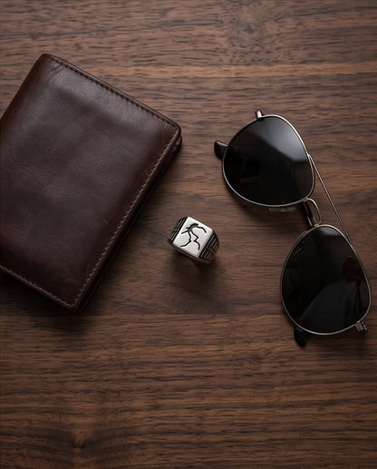 Minimalist Lightning Bolt Signet Ring