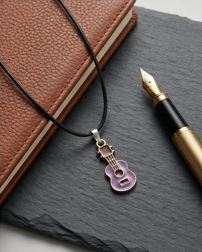 Gold and Purple Acoustic Guitar Necklace