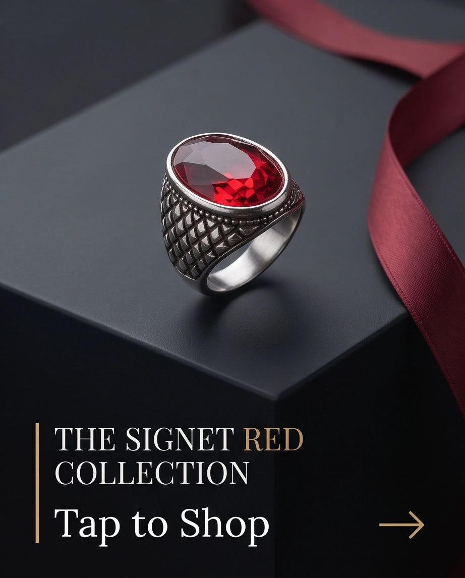 Ruby Gemstone Beaded Surround Dragon-Scale Silver Ring