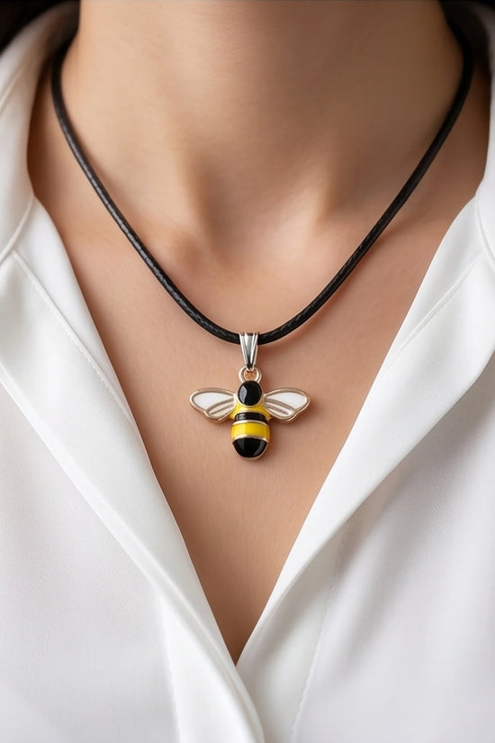 Golden Honeybee Pendant Necklace