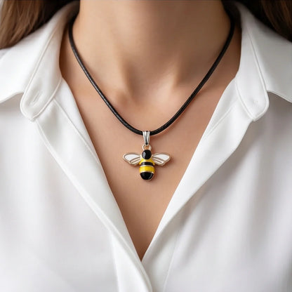 Golden Honeybee Pendant Necklace