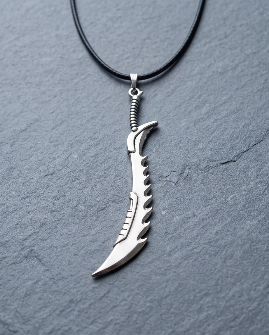 Serrated Scimitar Blade Pendant