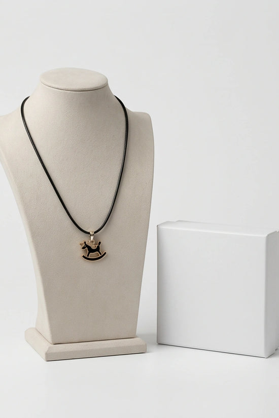 Gold and Black Rocking Horse Necklace