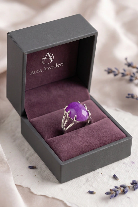 Vibrant Orchid Jade Statement Ring