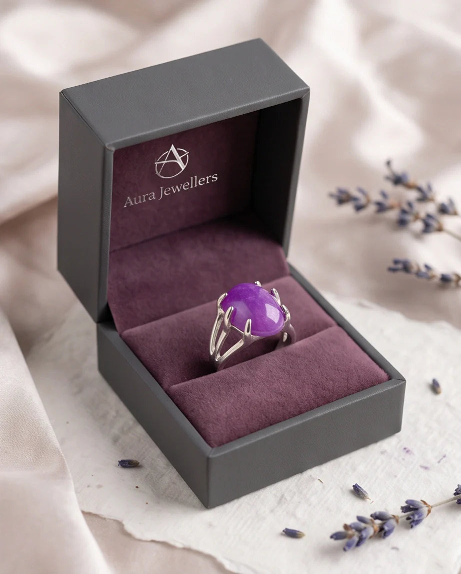 Vibrant Orchid Jade Statement Ring