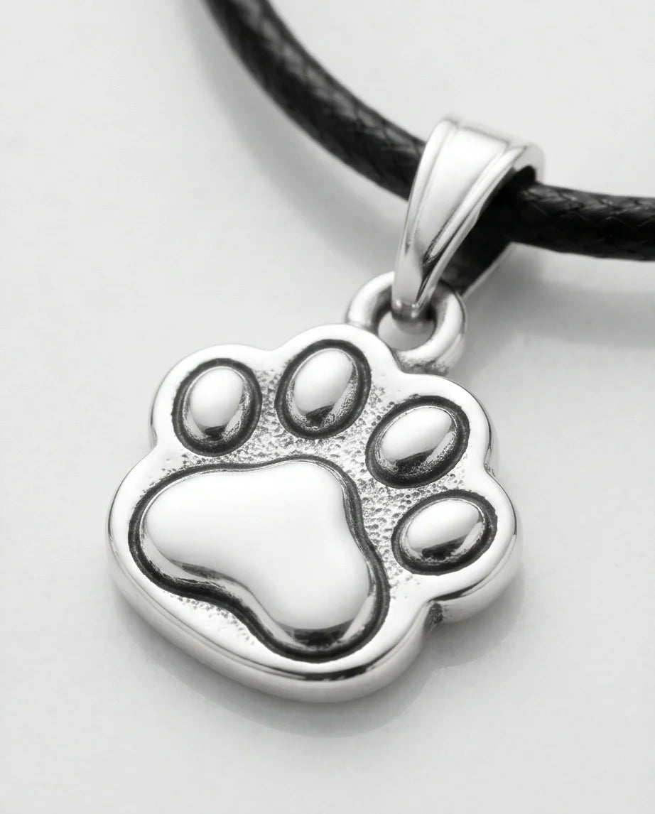 Silver Animal Paw Print Necklace