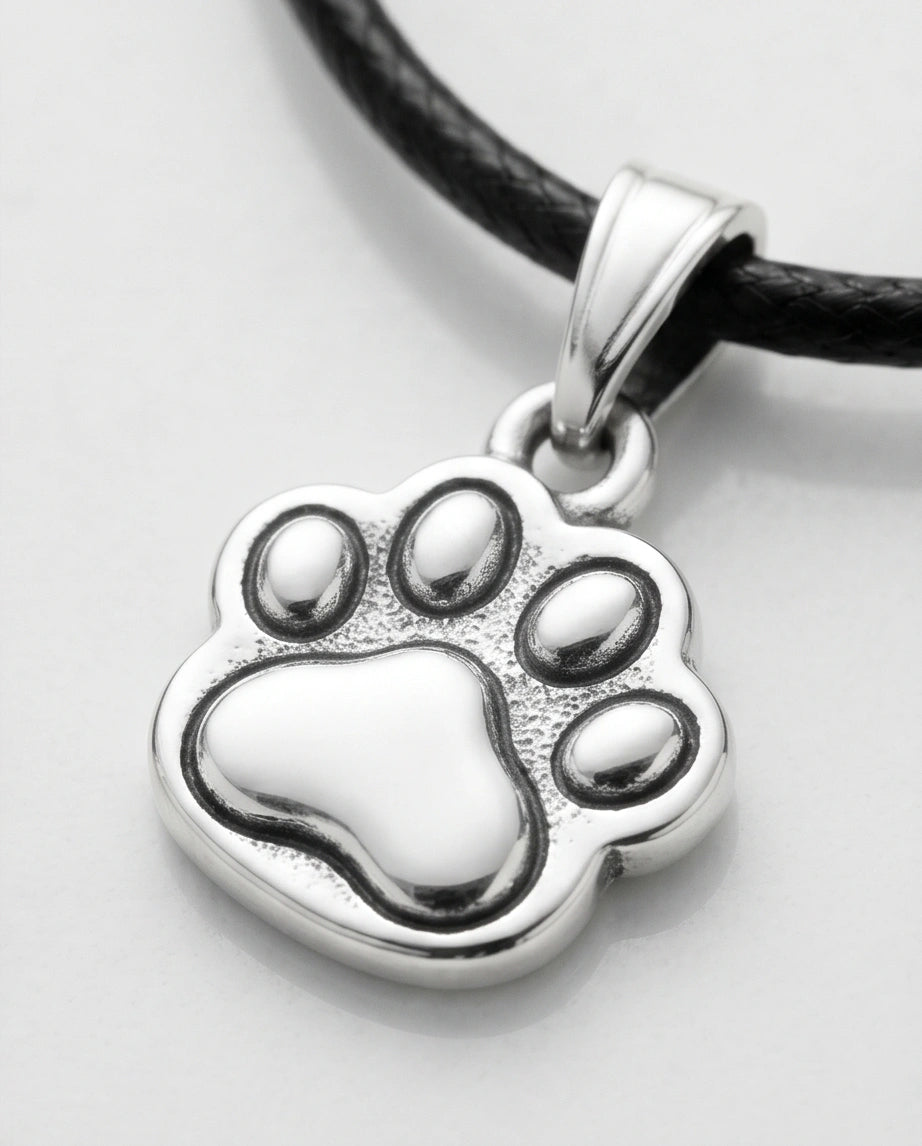 Silver Animal Paw Print Necklace