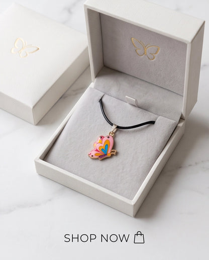 Pastel Pink & Multicolor Butterfly Cord Necklace