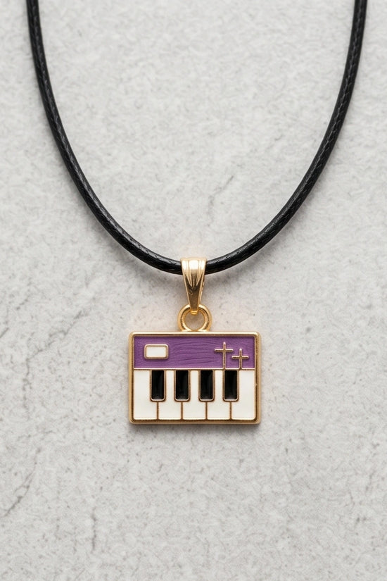 Gold and Purple Piano Synthesizer Necklace